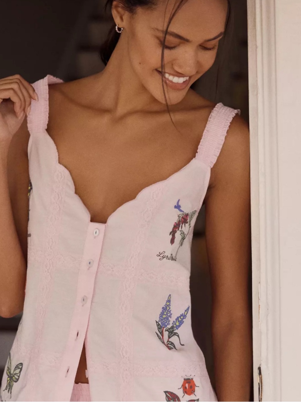 NWT retail $88 size S #Anthropologie,Sleeveless Embroidered Button Down Top